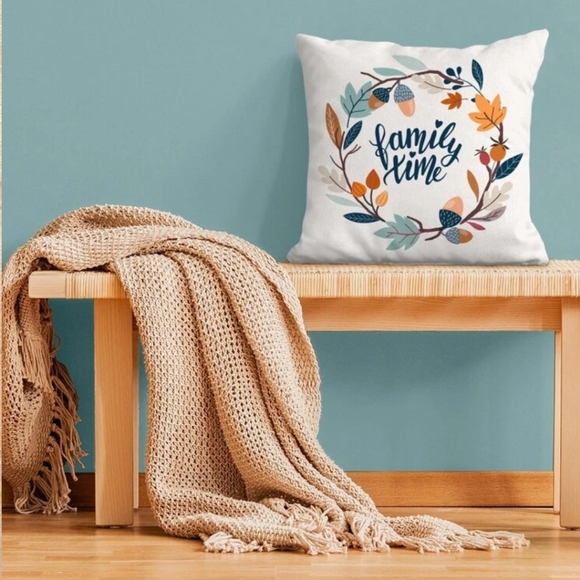 NWT Fall Family Time Home Decor Pillow Cover - Picture 3 of 5